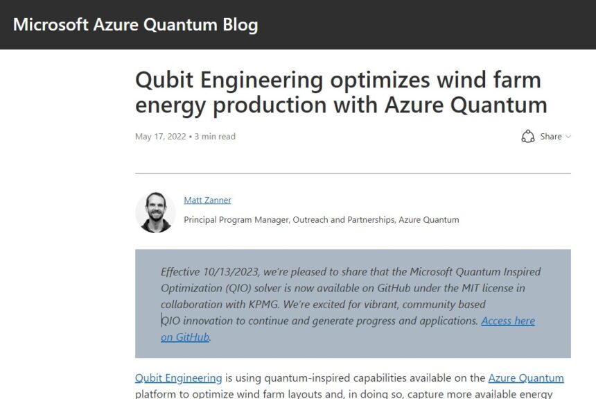 Microsoft Azure Quantum collaboration